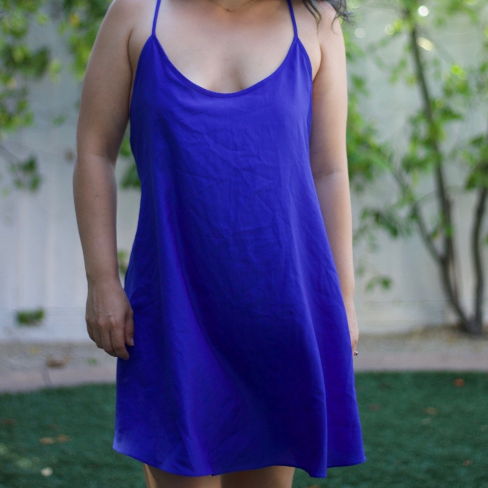 Forever 21 Royal Blue Cami Cross Back Dress